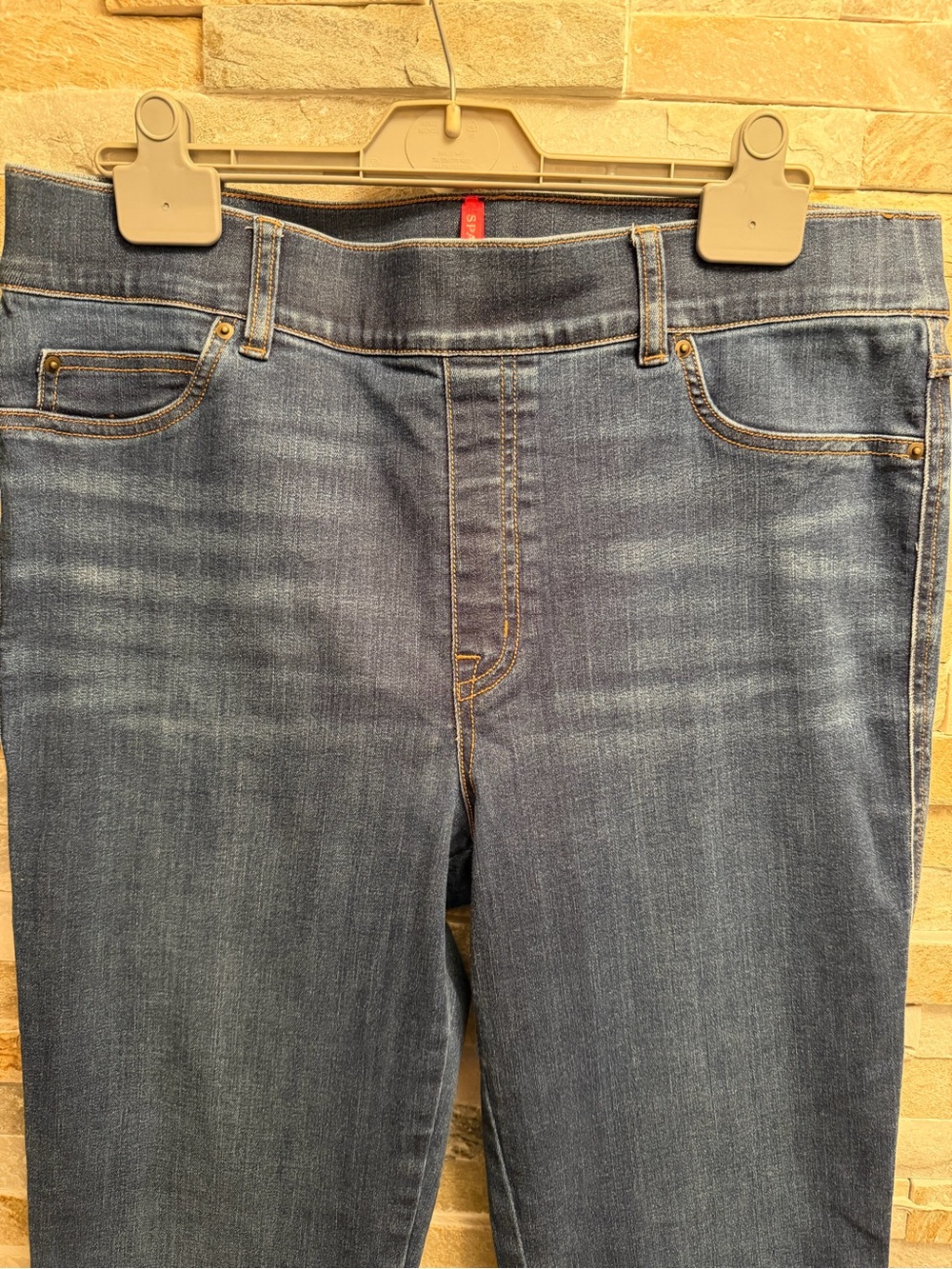 SPANX Dark Blue High-Rise Flare Jeans - Picture 13 of 13